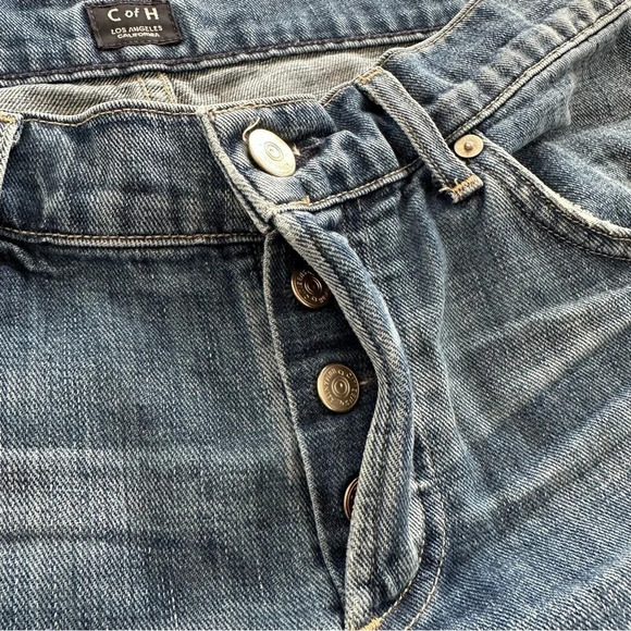 Citizens of Humanity size 26 Button Fly Cuffed Jean Shorts Distressed Denim - Picture 10 of 12